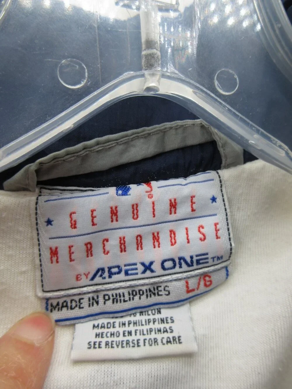 VINTAGE New York Yankees Jacket Large White Apex One Spell Out 90s *